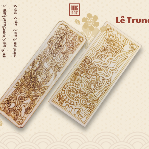 Alternative view of Kẹp sách gỗ Rồng Mây Đao Lửa Đại Việt - Lê Trung Hưng - Bookmark văn hoá truyền thống flywood cao cấp bền chắc