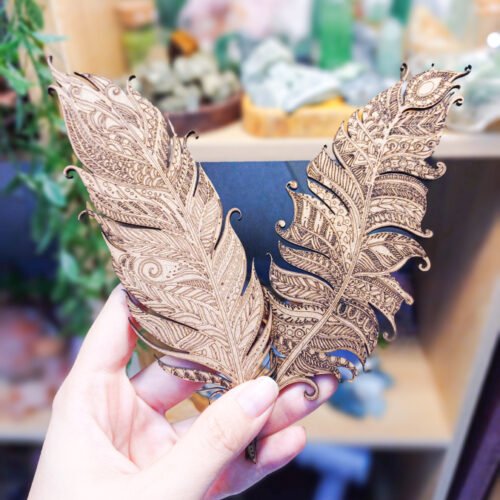 Kẹp Sách Gỗ Lông Vũ Mandala – Nghệ Thuật Đánh Dấu Từng Trang Sách Mộc Vô Tận, MVT-006