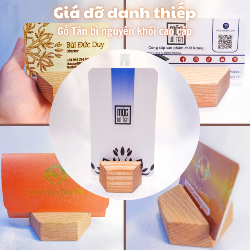 Giá Đỡ Danh Thiếp Gỗ Tần Bì Cao Cấp - Sang Trọng & Tiện Lợi - Mộc Vô Tận
