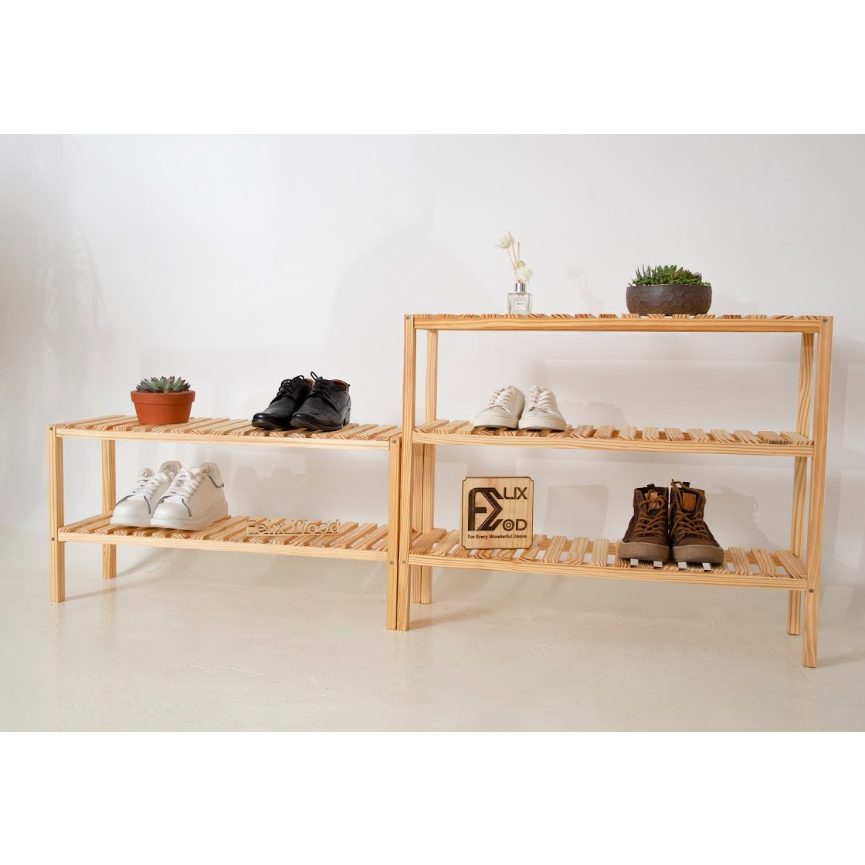 Kệ Dép 2 Tầng, Gỗ Thông