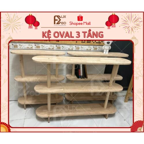 Alternative view of Kệ Oval 4 Tầng, Gỗ Cao Su