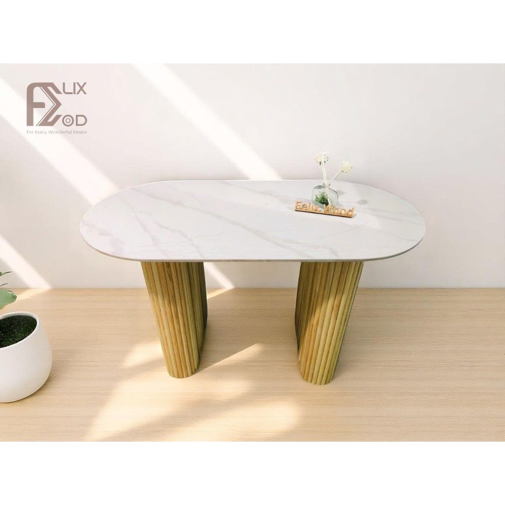 Bàn Ăn Vòm Mặt Đá (có Màn Bọc Chống Xước)