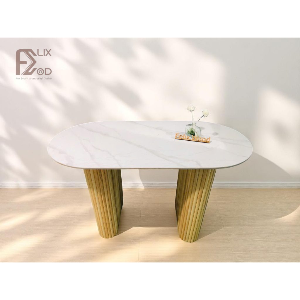 Bàn Ăn Vòm Mặt Đá (có Màn Bọc Chống Xước) - Ảnh 2