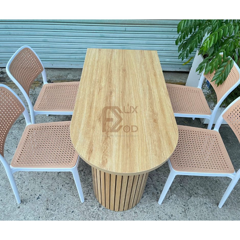 Bộ Bàn Ăn Đảo Bếp Kèm 4 Ghế Ăn Lắp Ráp Thông Minh - Ảnh 4