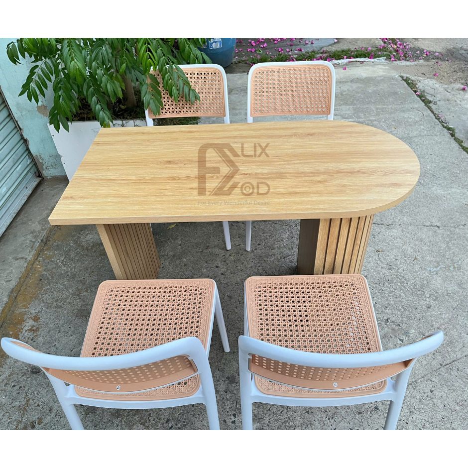 Bộ Bàn Ăn Đảo Bếp Kèm 4 Ghế Ăn Lắp Ráp Thông Minh - Ảnh 5