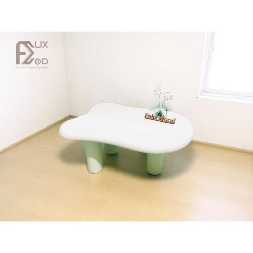 Bàn Sofa Bàn Trà Hình Cá Lắp Ráp Chống Vỡ 3 Chân Trụ mặt bàn Dày 5cm - Ảnh 5