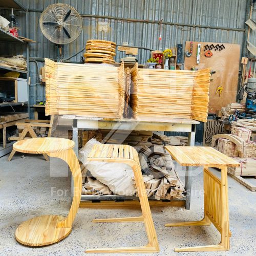 Bàn Làm Việc Trang Trí Gấp Gọn Có Khay Để Báo