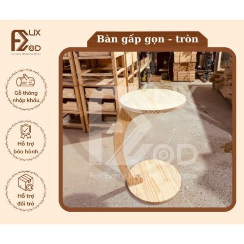 Alternative view of Bàn Làm Việc Trang Trí Gấp Gọn Mặt Tròn