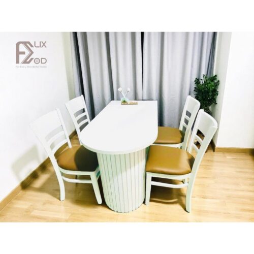 Bộ Bàn Ăn Đảo Bếp Kết Hợp 4 Ghế Ăn Lắp Ráp Thông Minh - Ảnh 5