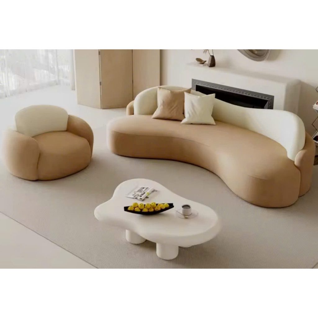 Sofa Cong Tựa 2 Lớp Phong Cách Bắc Âu