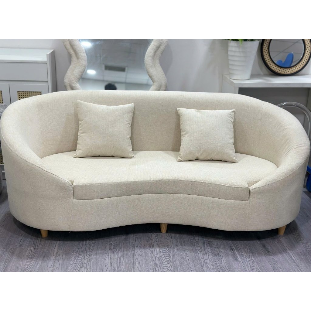 Sofa Cong Cho Phòng Khách, Tặng Kèm Gối, Đôn